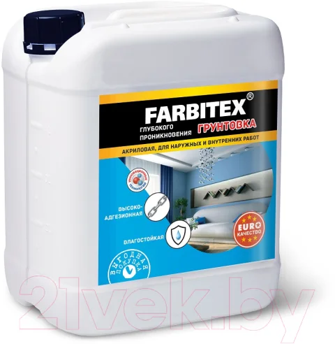 Грунтовка Farbitex Глубокого проникновения (10кг)