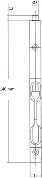 Шпингалет торцевой Lockstyle FB140 SB (матовое золото) — фото 6