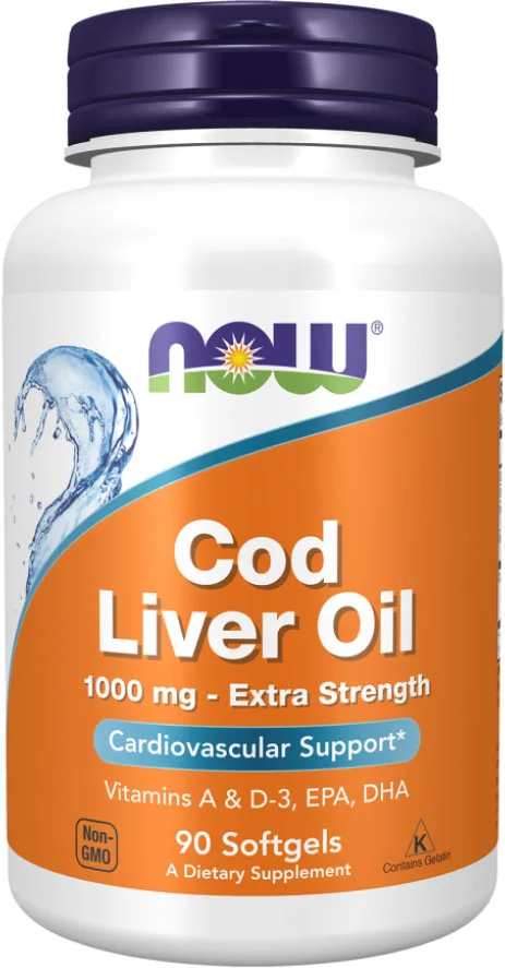 Жирные кислоты NOW Foods Cod Liver Oil 1000мг (90капсул)