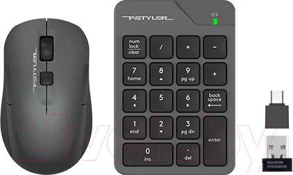 Комплект клавиатура и мышь A4Tech Fstyler FG1600C Air (серый/черный)