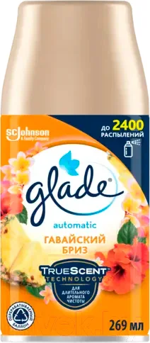 Сменный блок для освежителя воздуха Glade Automatic Гавайский бриз (269мл)