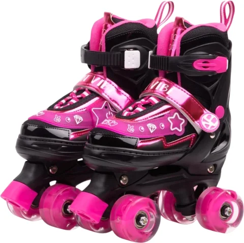 Роликовые коньки Amarobaby Glory / AB24-35GL/0925-30 (р.30-33, черный/фуксия)