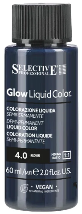 Тонирующий концентрат для волос Selective Professional Glow Liquid Colors 4.0 (60мл)