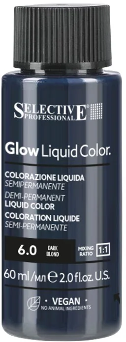 Тонирующий концентрат для волос Selective Professional Glow Liquid Colors 6.0 (60мл)