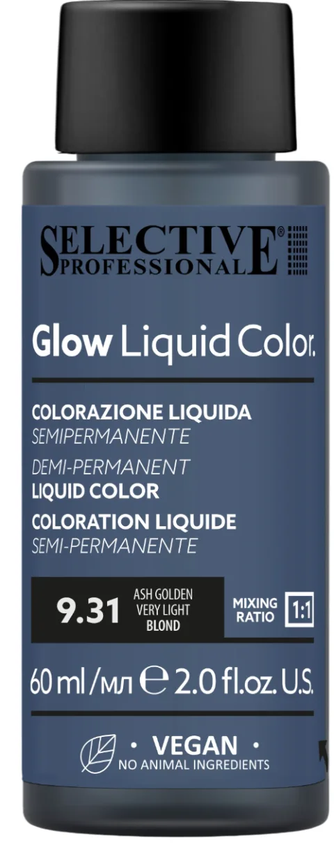 Тонирующий концентрат для волос Selective Professional Glow Liquid Colors 9.31 (60мл)