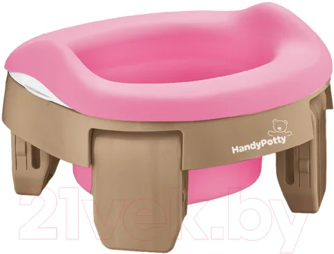 Дорожный горшок ROXY-KIDS HandyPotty / HP-255BP (бежевый/розовый)