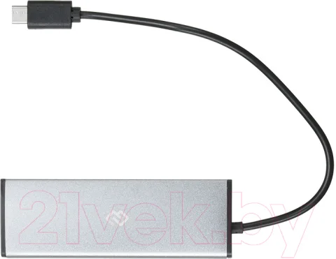 USB-хаб Digma HUB-4U2.0-UC-DS (серебристый)