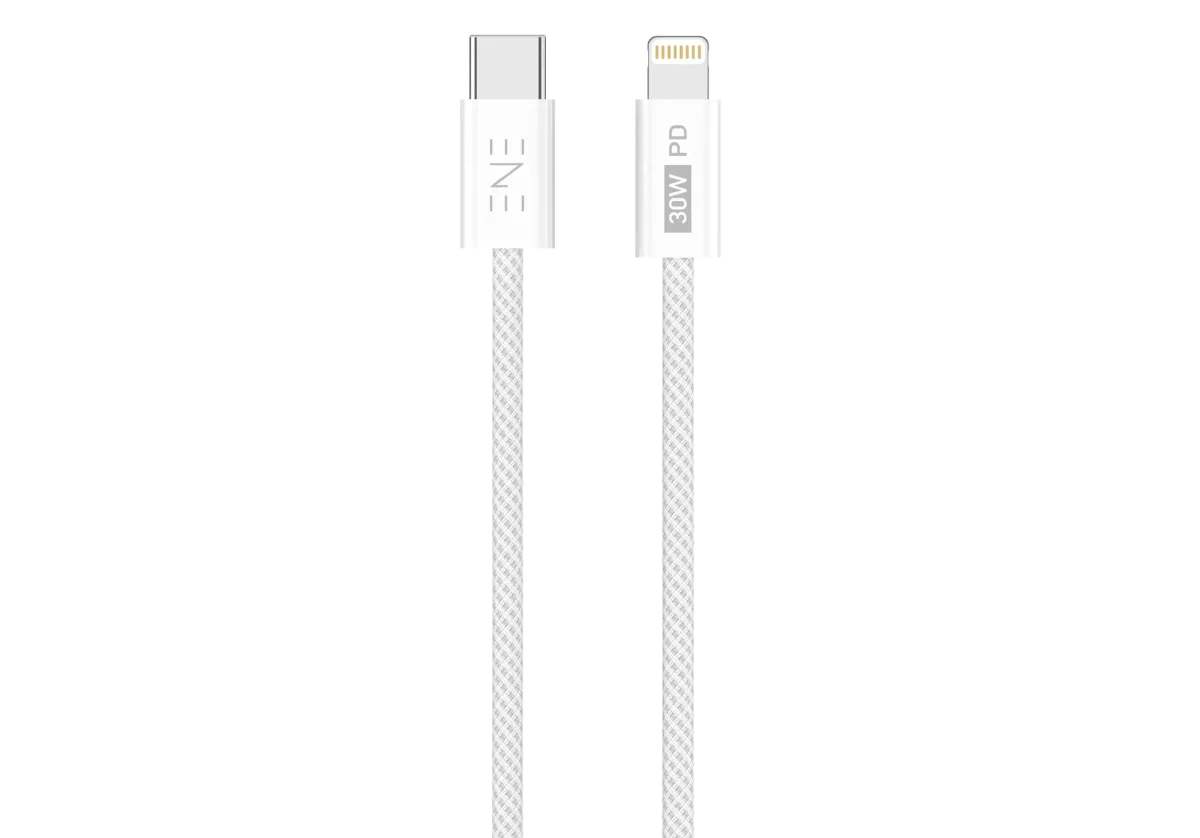 Зарядный кабель ENE Intro USB-C-Lightning PD 30W / 30.428 (1м, белый)