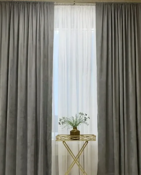 Комплект штор Soft Lines Канвас J27 150x270 (2шт, серый)