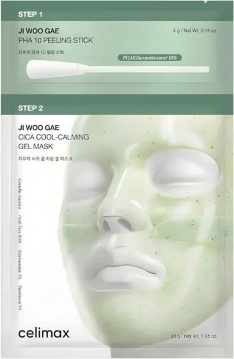 Маска для лица тканевая Celimax Ji Woo Gae Cica Pha Peel 2-Step Gel Mask