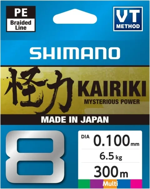 Леска плетеная Shimano Kairiki 8 0.10mm 6.5kg Multi Color / 59WPLA68R21 (300м)