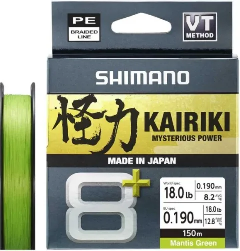 Леска плетеная Shimano Kairiki 8+ 0.19mm 13.4kg / LDM58XE1819015G (150м, зеленый)