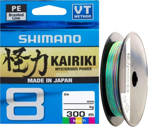 Леска плетеная Shimano Kairiki 8 300m 0.23mm 22.5kg Multi color / 59WPLA68R27