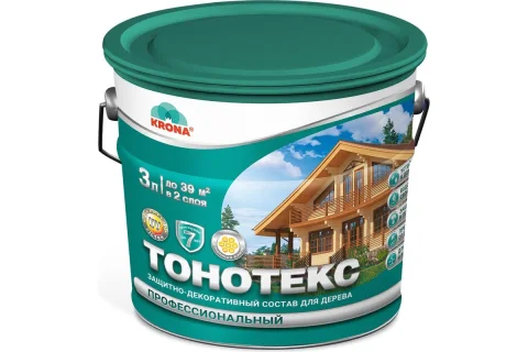 Защитно-декоративный состав KRONA Тонотекс (3л, орех)
