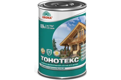 Защитно-декоративный состав KRONA Тонотекс (900мл, сосна)