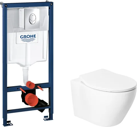 Унитаз подвесной с инсталляцией Saniteco KW-99046 + GROHE Rapid SL 38721001
