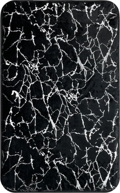 Коврик для ванной FORA Marble FOR-HAP-50-80-MBB (черный/серебристый)