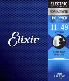 Струны для электрогитары Elixir Strings Medium 12100 / Polyweb 11-49 — фото 5