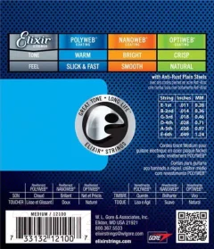 Струны для электрогитары Elixir Strings Medium 12100 / Polyweb 11-49 — фото 6
