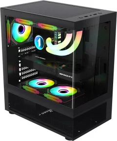 Корпус для компьютера 1stPlayer Miku Mi7-A / Mi7-A-BK-2F1R-1F1 (черный) — фото 1