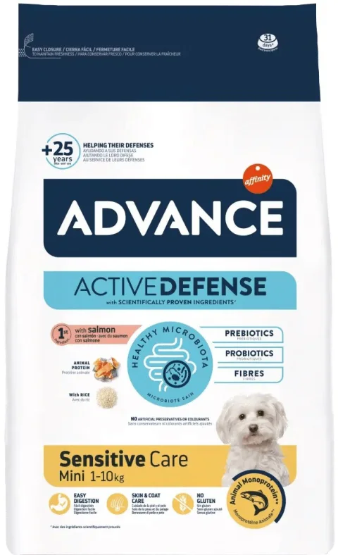 Сухой корм для собак Advance Mini Sensitive с лососем и рисом (1.5кг)