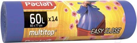 Пакеты для мусора Paclan Multitop Aroma с завязками (60л, 14шт)
