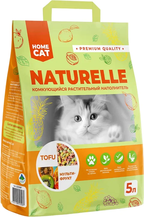 Наполнитель для туалета Homecat Naturelle Мультифрукт / 88977 (5л/2кг)