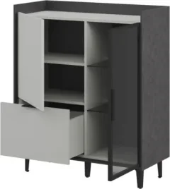 Тумба ELVA Эссен NEM04T-1D1V1S-930/400/1110 (29) (металл бруклин/лунный камень) — фото 2