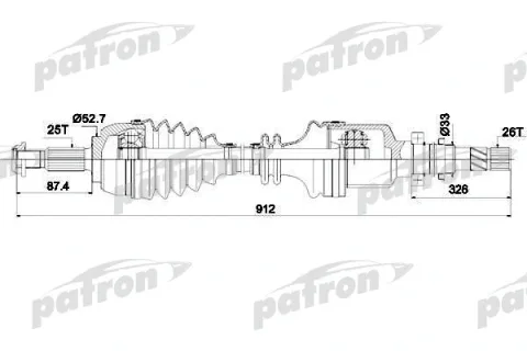 Приводной вал Patron PDS0436
