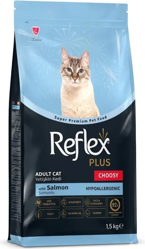 Сухой корм для кошек Reflex Plus для привередливых кошек с лососем (1.5кг)
