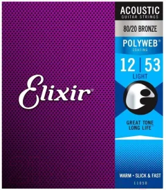 Струны для акустической гитары Elixir Strings Polyweb Lite 11050 12-53 — фото 1