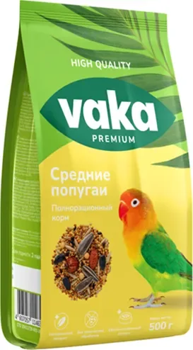 Корм для птиц ВАКА Premium для средних попугаев / В54226 (500г)