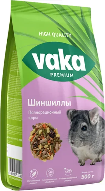 Корм для грызунов ВАКА Premium для шиншилл / В54914 (500г)