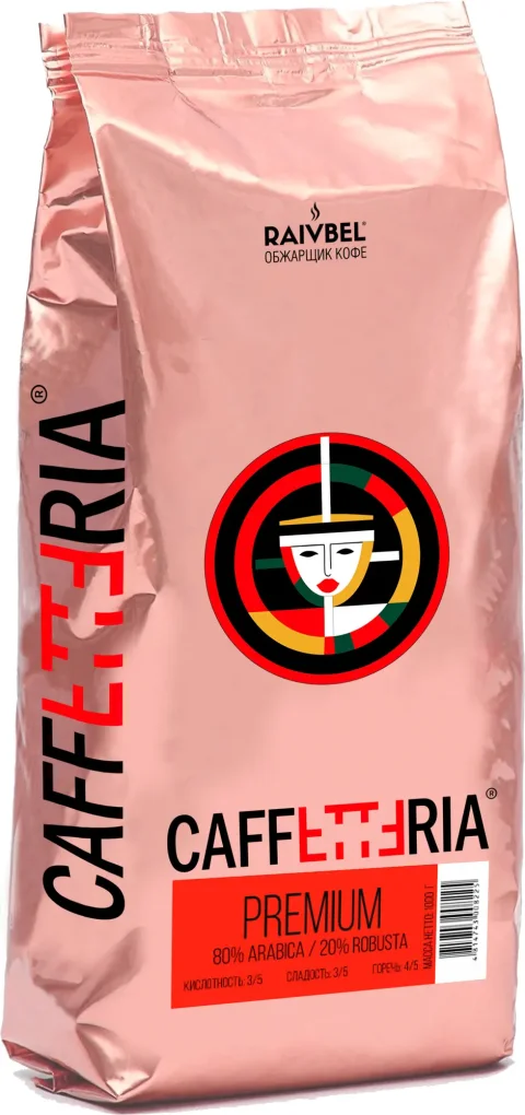 Кофе в зернах Caffetteria Premium средняя обжарка 80/20 (1кг)