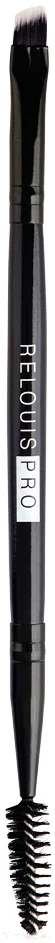 Кисть для макияжа Relouis Pro Brow&Eyeliner Brush двусторонняя для бровей