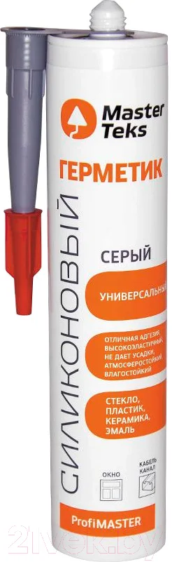 Герметик силиконовый MasterTeks ProfiMaster Универсальный (290мл, серый)