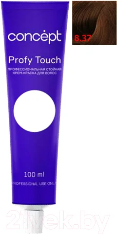 Крем-краска для волос Concept Profy Touch Стойкая 8.37 (100мл, светлый золотисто-коричневый ) — фото 1