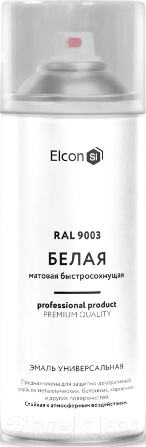 Эмаль Elcon Универсальная акриловая RAL 9003 матовый (520мл, белый)