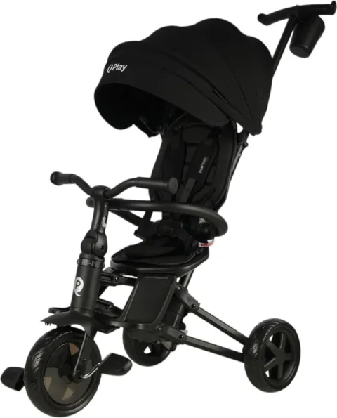Трехколесный велосипед с ручкой QPlay Rider / S700-16 (черный)