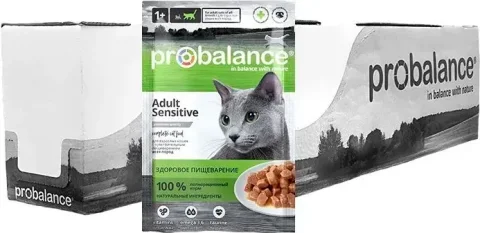 Влажный корм для кошек ProBalance Sensitive для кошек с чувствительным пищеварением (28х85г)