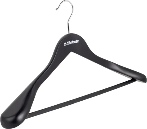 Деревянная вешалка-плечики Attribute Siluet Black AHP225