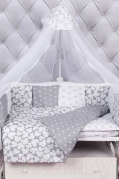 Комплект постельный для малышей Amarobaby Silver (15 предметов, серый) — фото 2