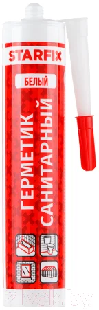 Герметик силиконовый Starfix SM-57866 (300мл, белый)