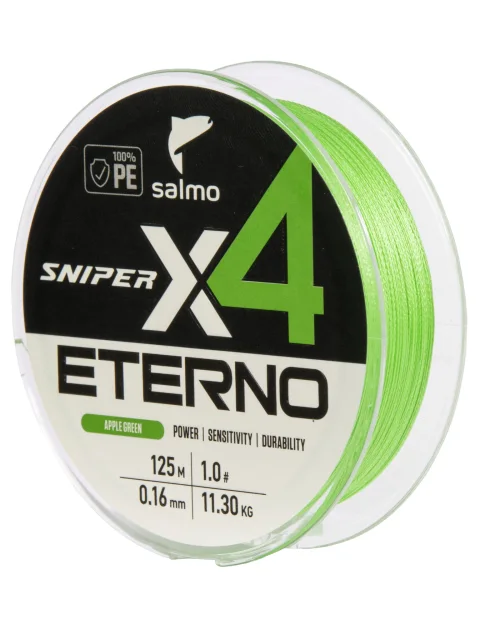 Леска плетеная Salmo Sniper х4 Eterno Braid Apple Green 125/016 / 4932-016