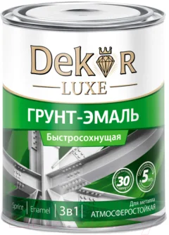 Грунт-эмаль Dekor Sprint 3 в 1 быстросохнущая (900г, белый) — фото 1