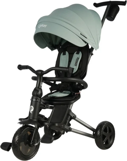Трехколесный велосипед с ручкой QPlay Sprinter / S700-16 (мятный/графитовый)