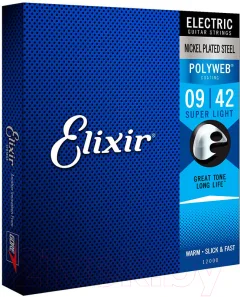 Струны для электрогитары Elixir Strings Super Light 12000 Polyweb 9-42 — фото 3
