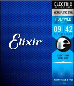 Струны для электрогитары Elixir Strings Super Light 12000 Polyweb 9-42 — фото 7