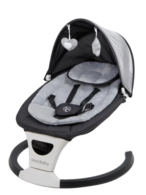 Детский шезлонг Amarobaby Teddy Swing / AB24-22TED/09 (черный)
