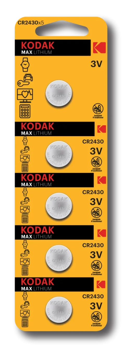 Комплект батареек Kodak Ultra CR2430 Lithium 3V / 30414662 (5шт)